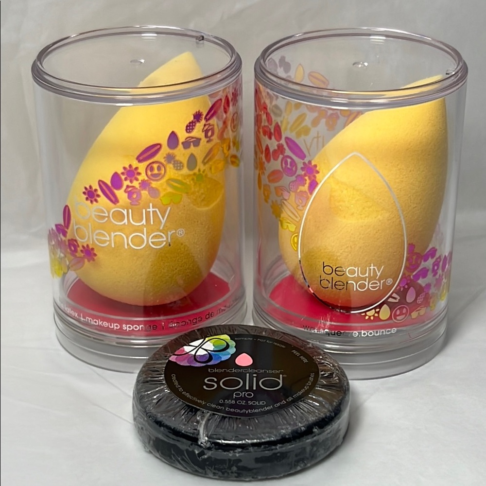 (2) Beautyblender Limited Edition Makeup Sponges w/ mini solid-soap bar